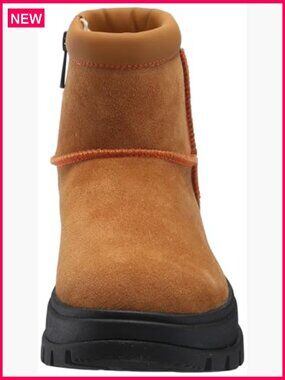 Waterproof Suede Ankle Boots with Faux Fur Lining for Fall Winter